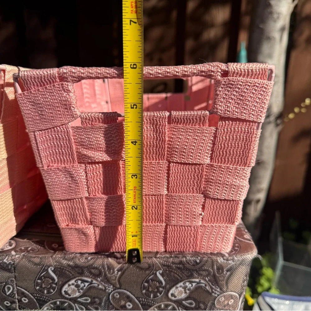 T.J.Maxx Pink Woven Storage Baskets